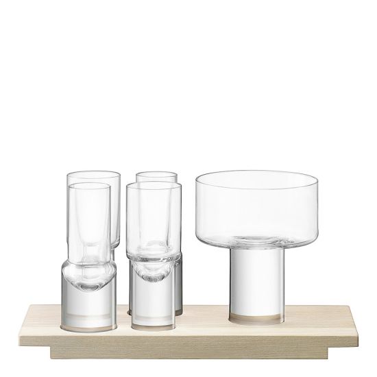 Набор из 4 стопок и чаши для закусок на подносе Vodka, 50 мл